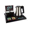 Wood Black Tray Signum With Star Kettle